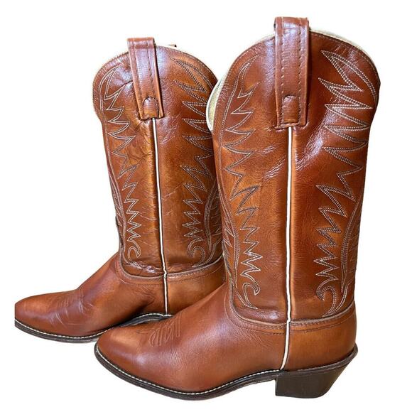 Acme 32972 Brown Men’s US 9.5C Leather USA Western Boots Shoes Cowboy VTG main image 5